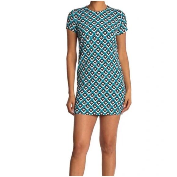 Diane Von Furstenberg Dresses & Skirts - Diane Von Furstenberg Women’s Sz L Blue Geometric Print Carlotta Mini Dress
